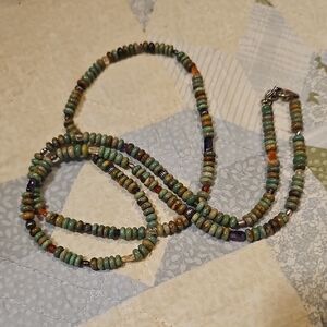 Carolyn Pollack Multicolor Turquoise  Beaded Necklace 18inch/36inch end to end